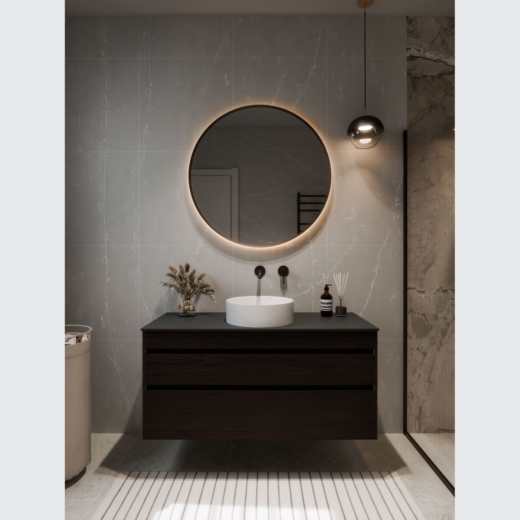 Code Luxe 1000 Wall Hung Vanity | 2 Drawer gallery detail image