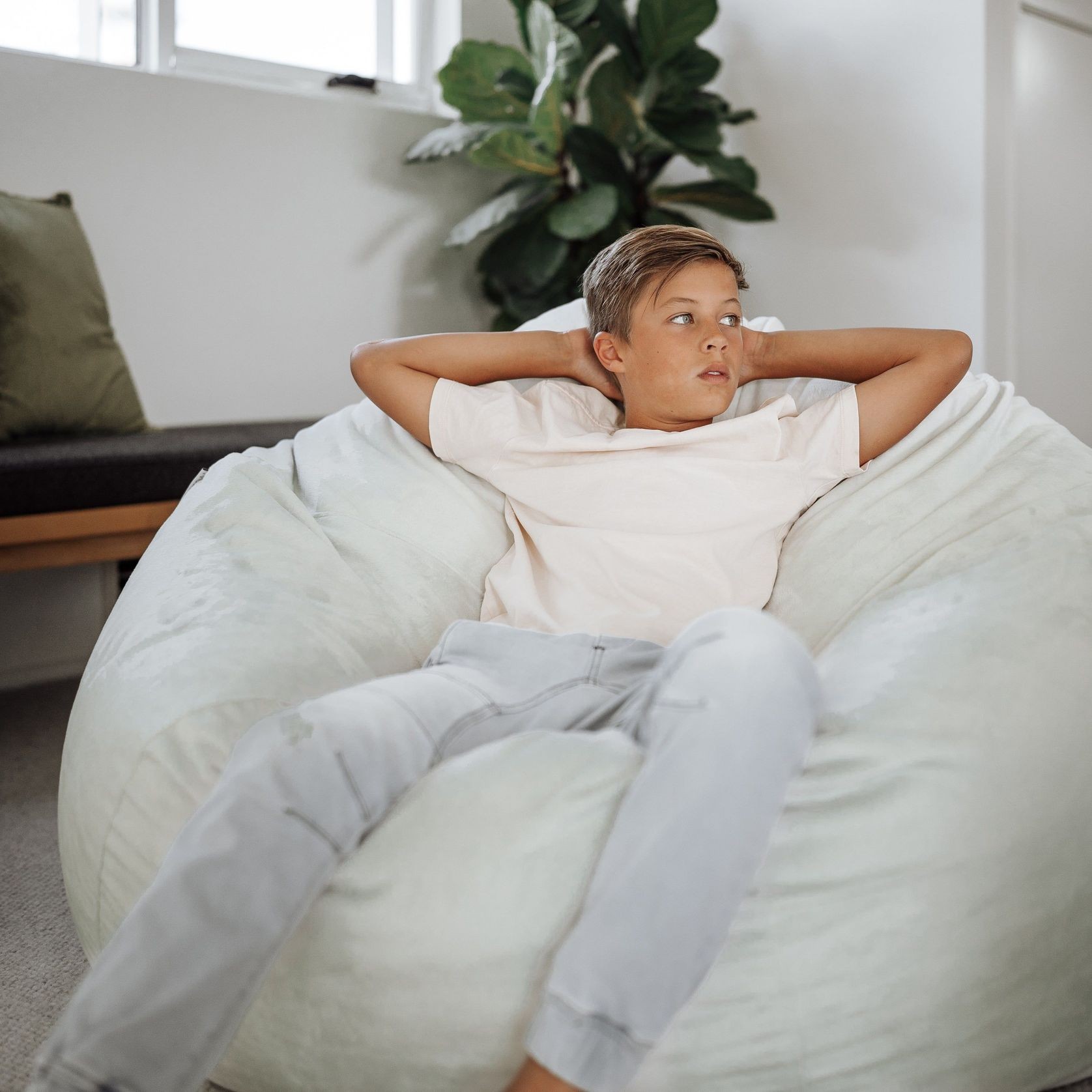 Pierre Fur Bean Bag - Silver Grey gallery detail image