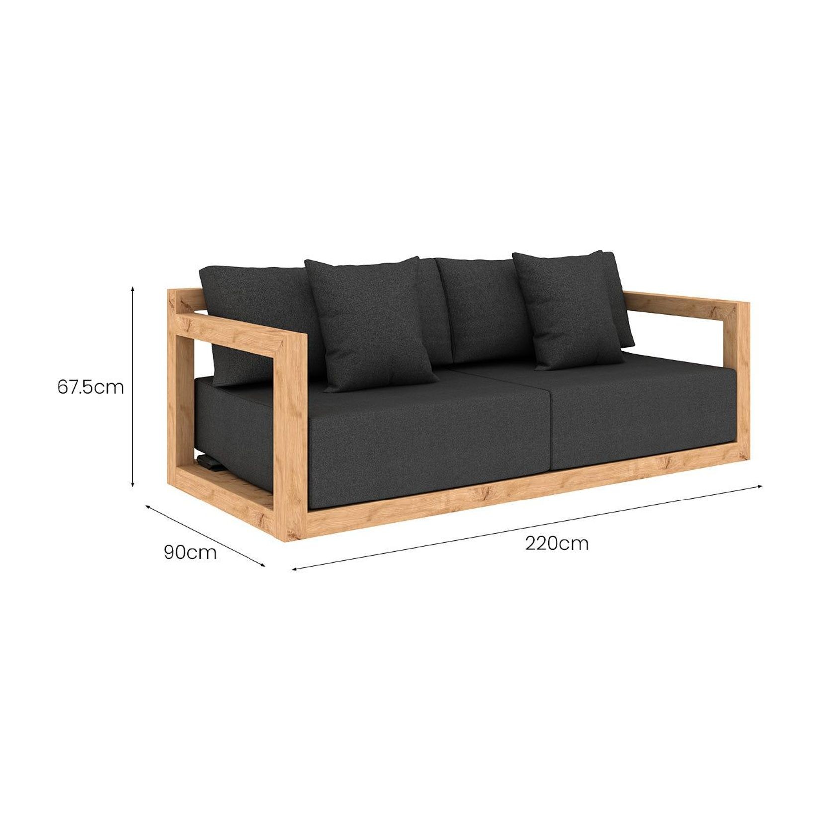 Ibis Outdoor Teak Three Seater Sofa gallery detail image
