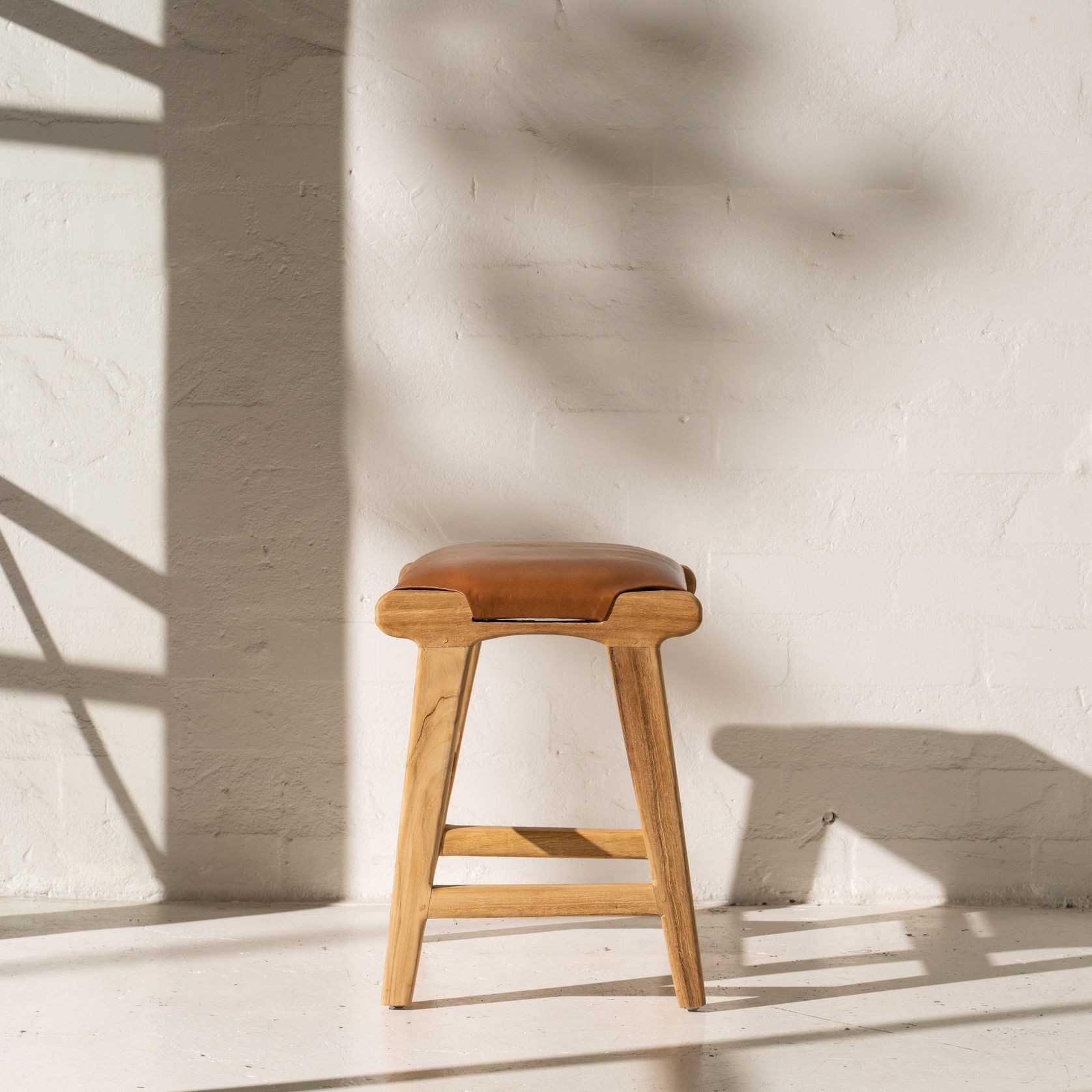 Sofija Leather Cushioned Footstool gallery detail image