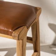 Sofija Leather Cushioned Footstool gallery detail image
