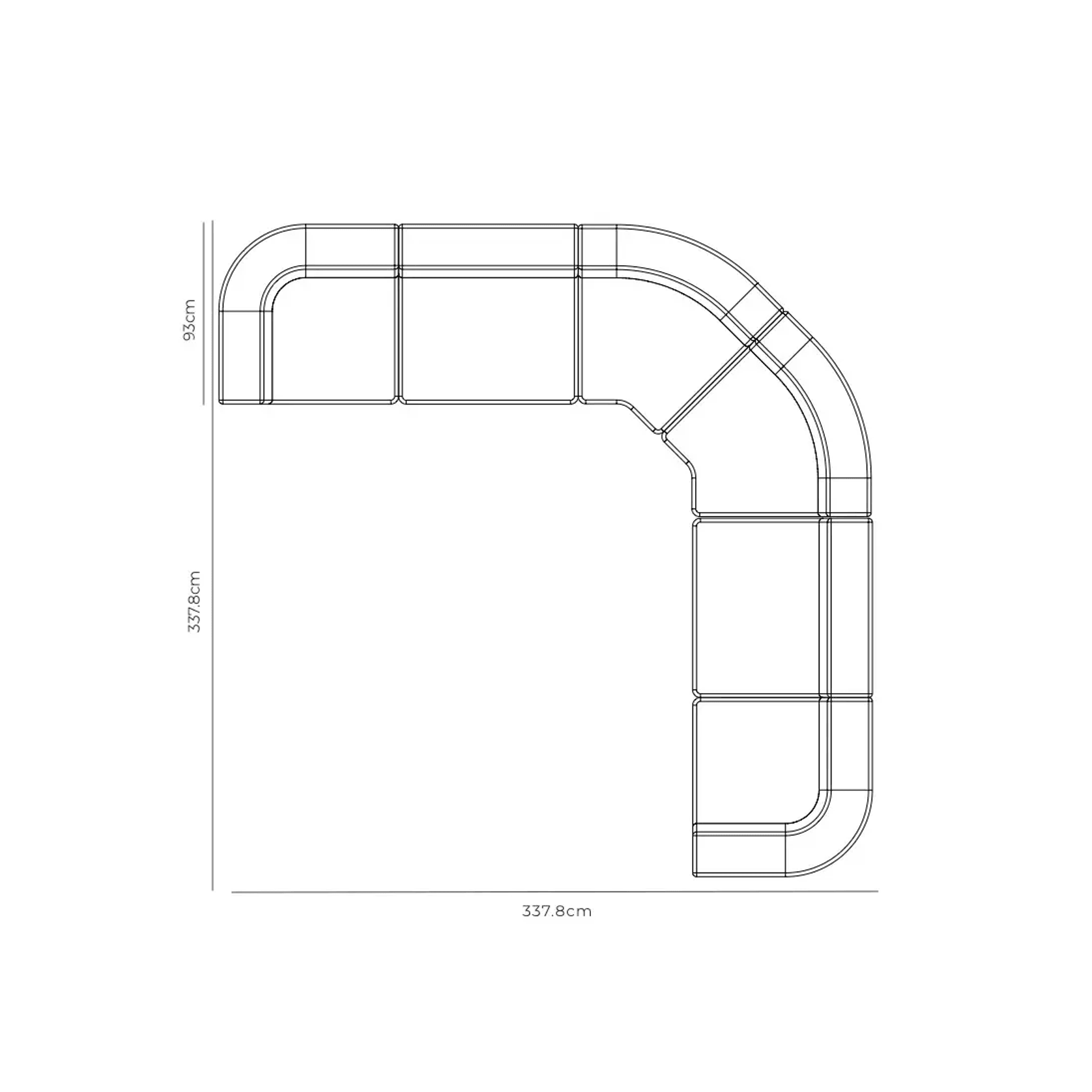 Stretch Large Angled Corner Sofa - Fossil Eucalyptus gallery detail image