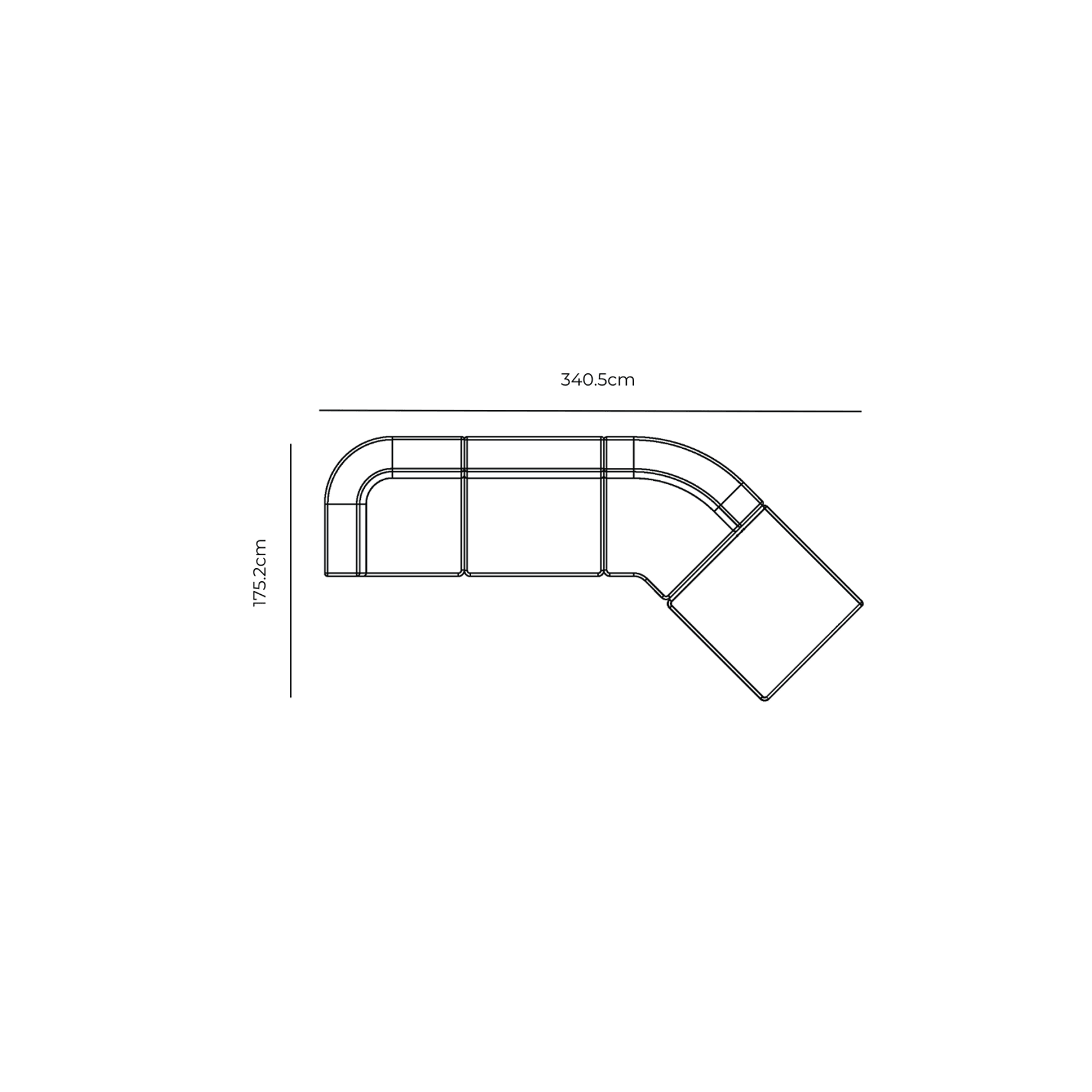 Stretch Open Angled Sofa - Corduroy Cocoa gallery detail image