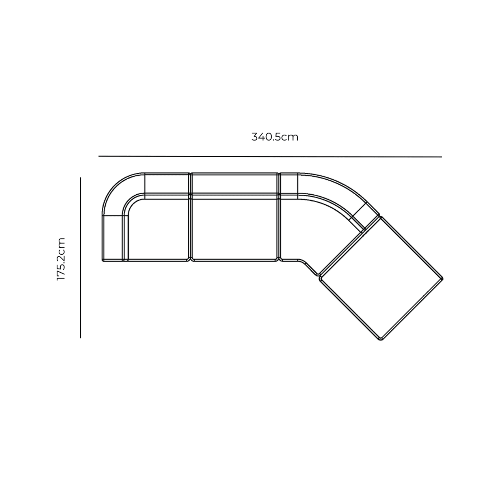 Stretch Open Angled Sofa - Opal Ocean gallery detail image