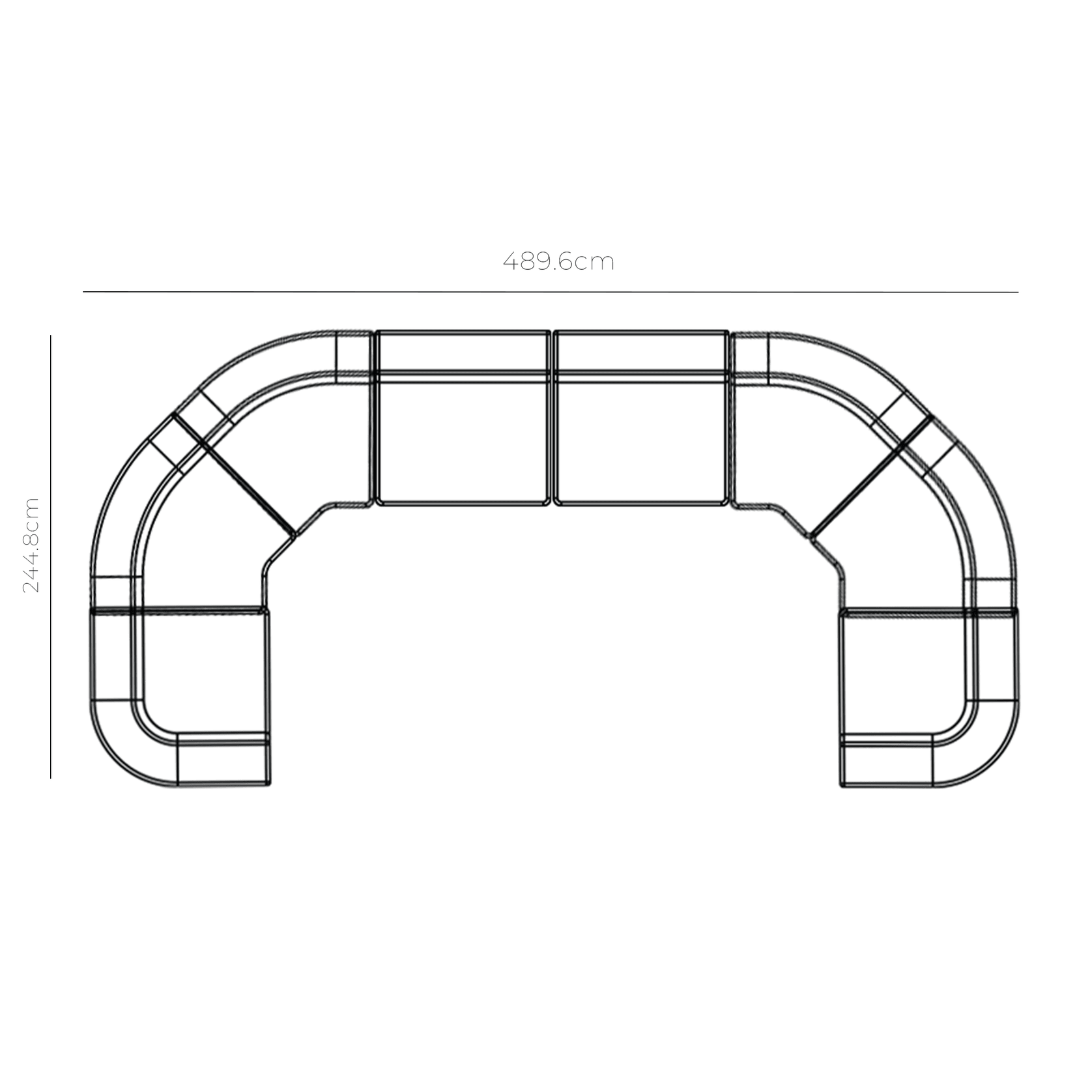 Stretch U Shape Modular Sofa - Fossil Eucalyptus gallery detail image