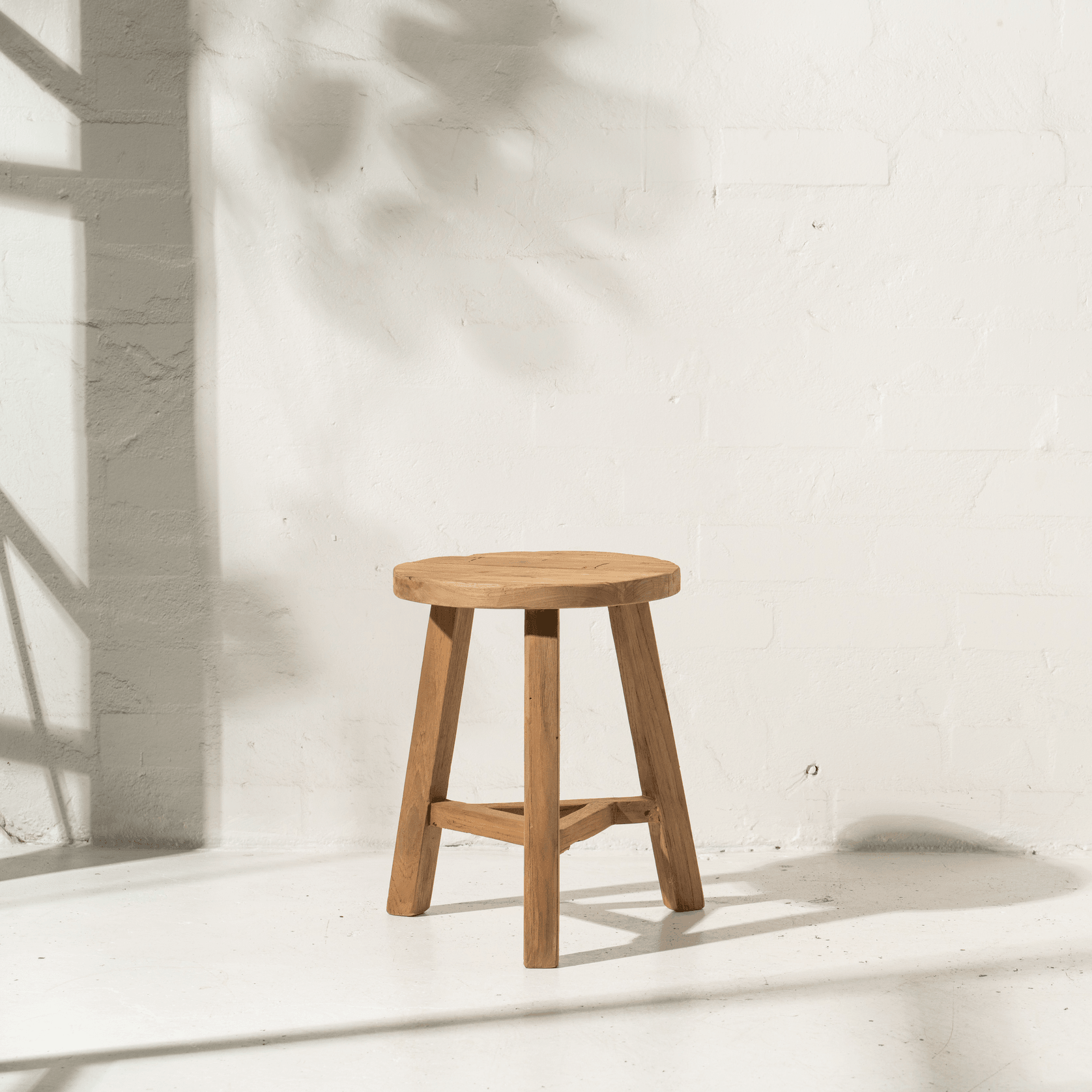 Talin Round Teak Stool gallery detail image