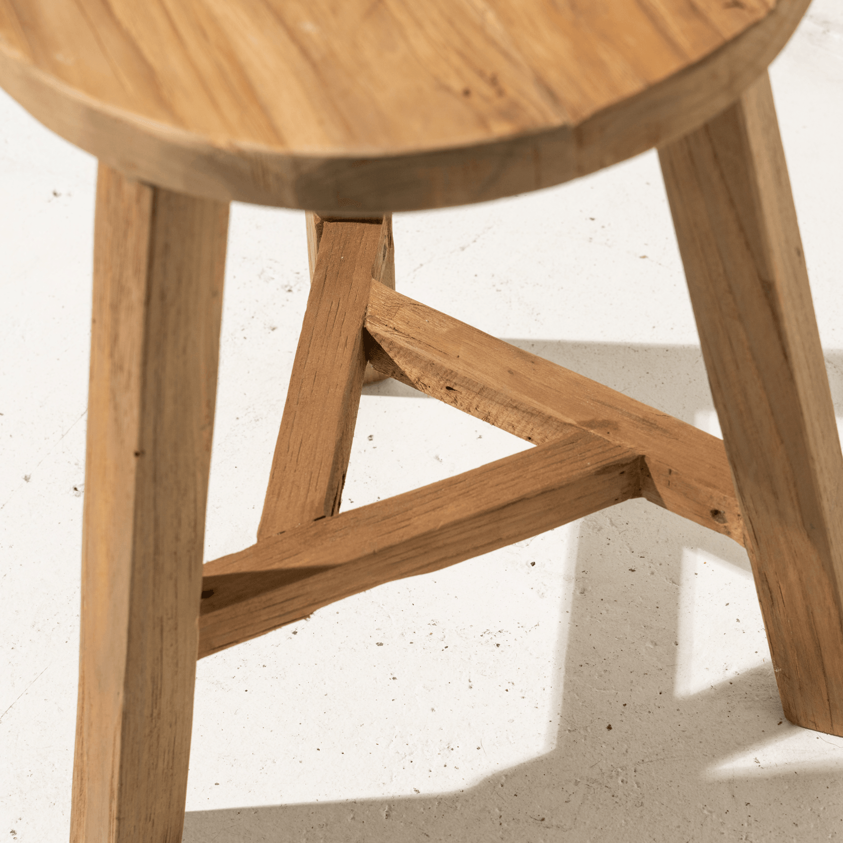 Talin Round Teak Stool gallery detail image