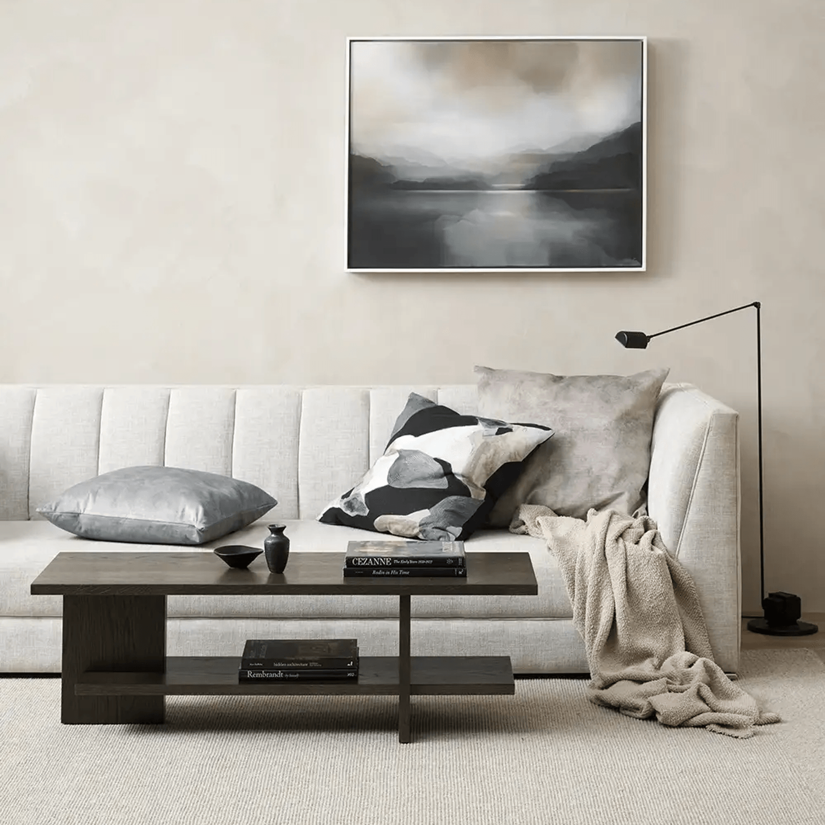 Baya Theo Velvet Cushion - Trout | Large 60 x 60cm gallery detail image