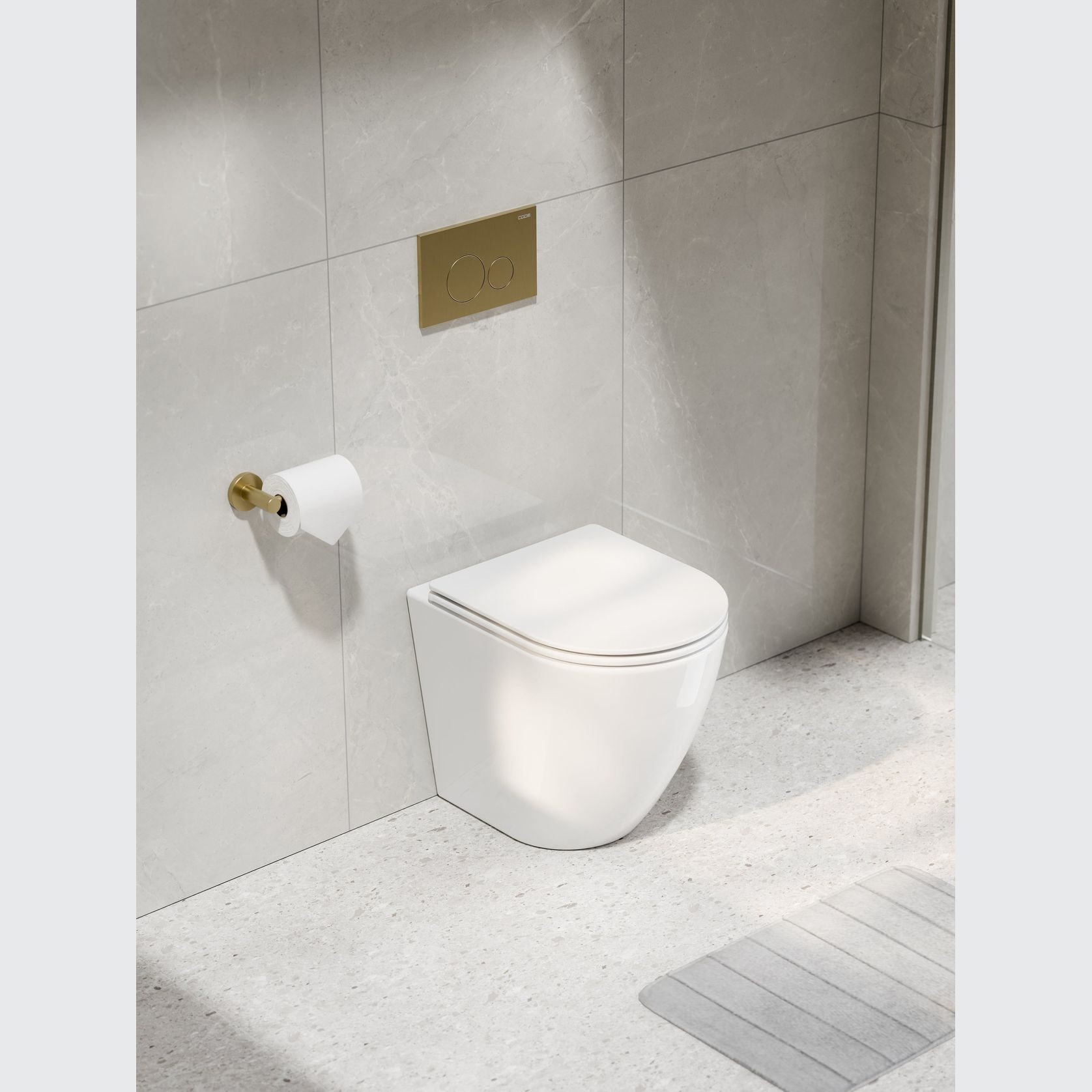 Flow Typhoon Inwall Toilet Suite | Brushed Brass Btn gallery detail image