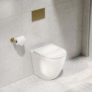 Flow Typhoon Inwall Toilet Suite | Brushed Brass Btn gallery detail image