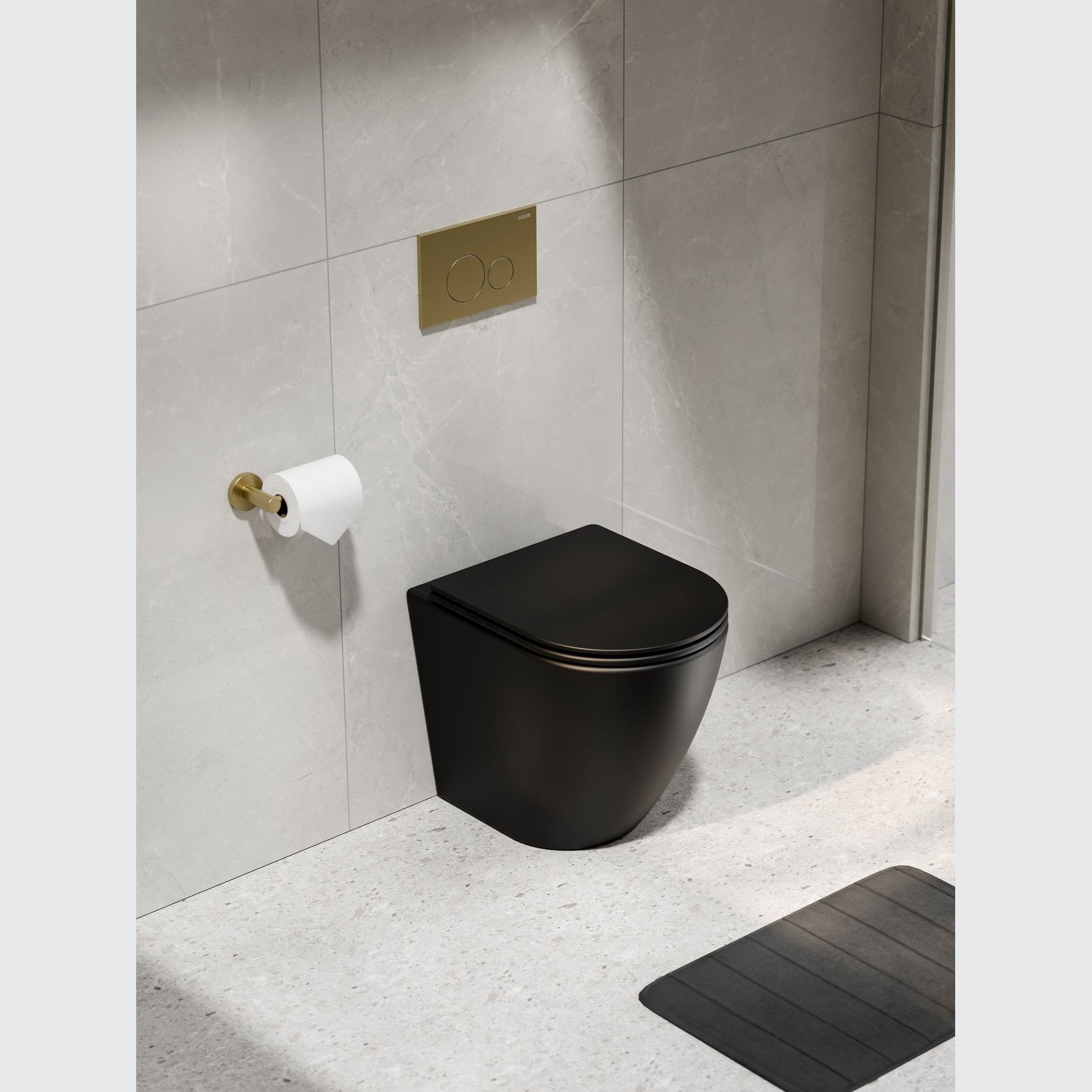 Flow Typhoon Inwall Toilet Suite | Brushed Brass Btn gallery detail image