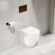 Flow Typhoon Inwall Toilet Suite | Brushed Copper Btn gallery detail image