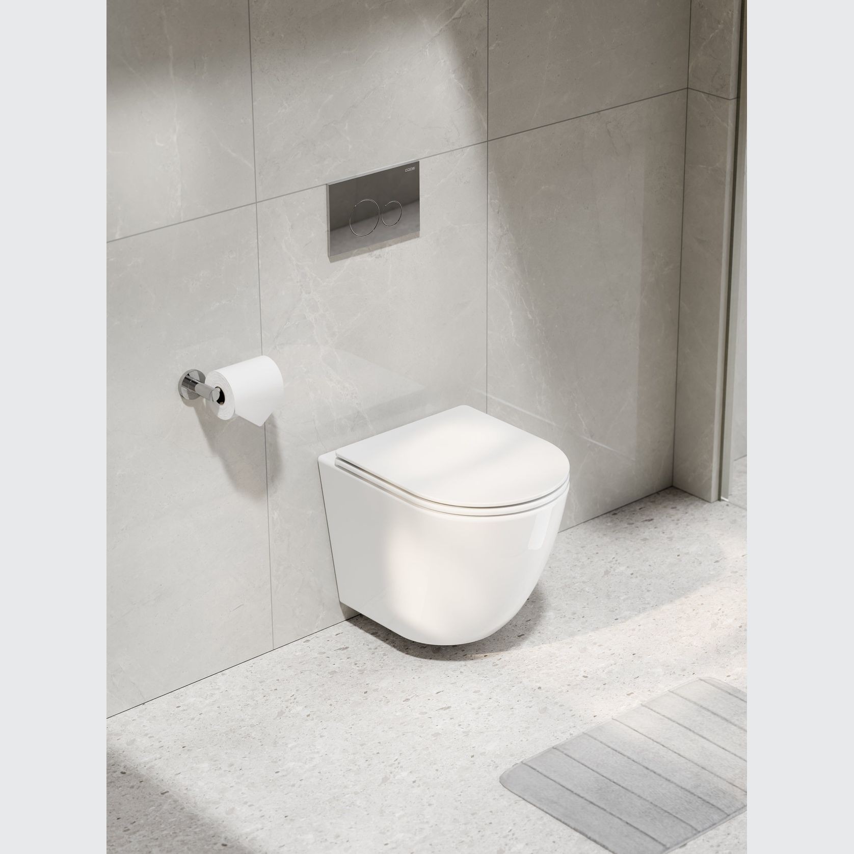 Flow Typhoon Wall Hung Toilet Suite | Chrome Button gallery detail image