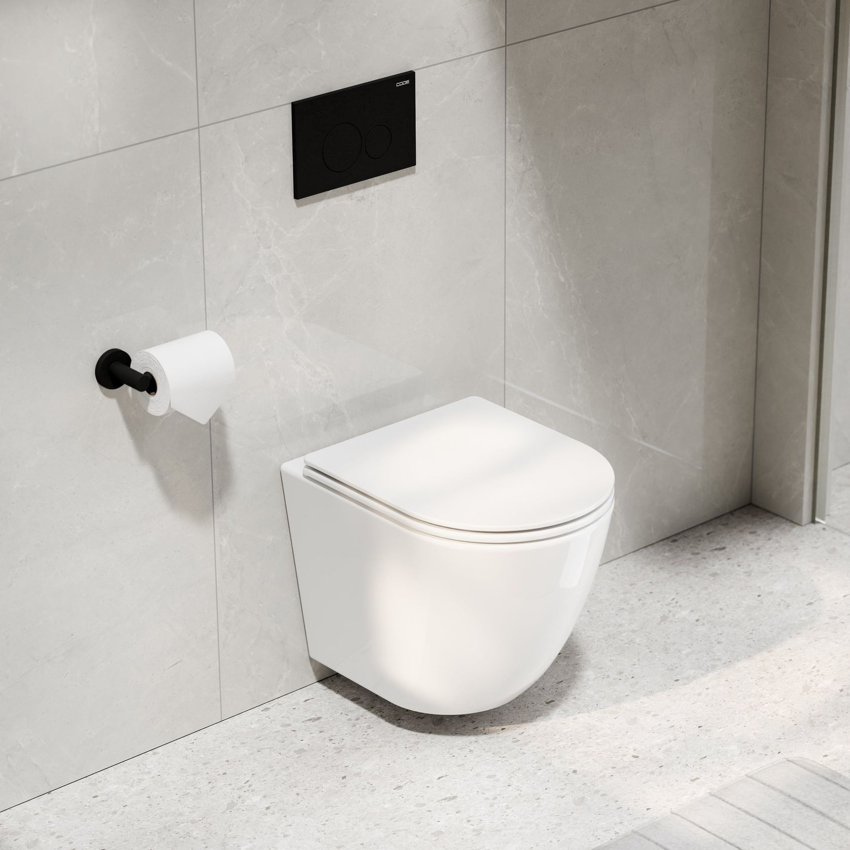 Flow Typhoon Wall Hung Toilet Suite | Matte Black Btn gallery detail image