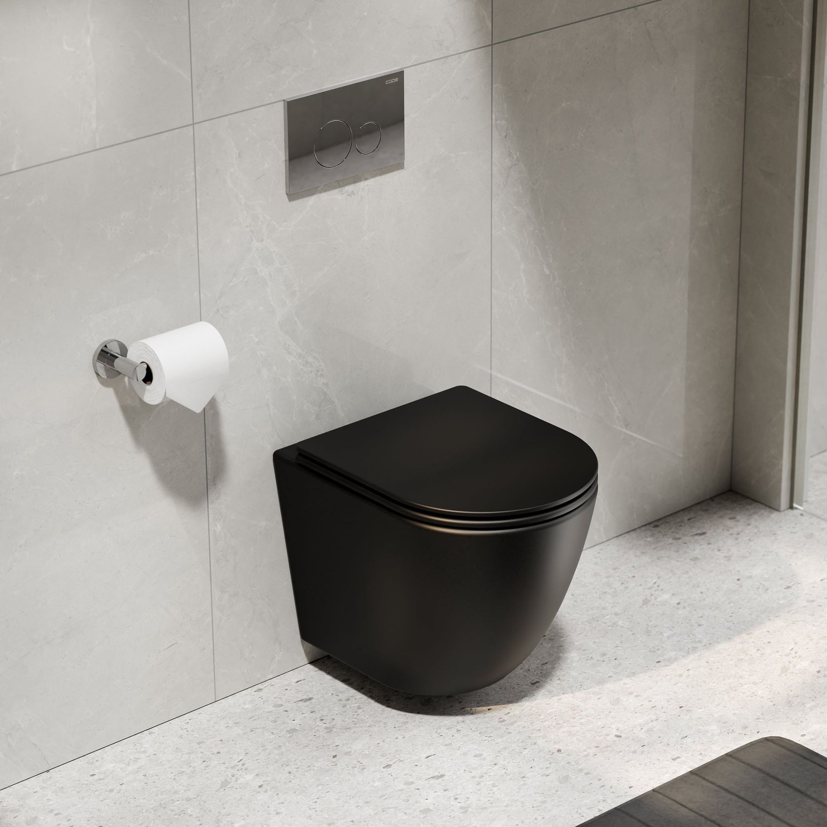 Flow Typhoon Wall Hung Toilet Suite | Chrome Button gallery detail image