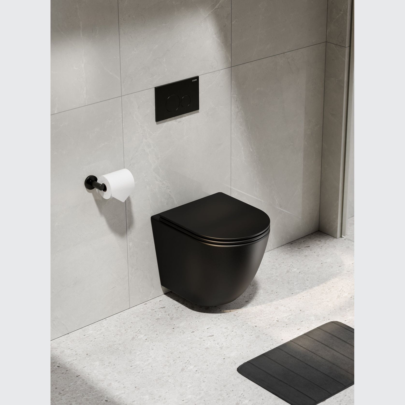 Flow Typhoon Wall Hung Toilet Suite | Gunmetal Button gallery detail image