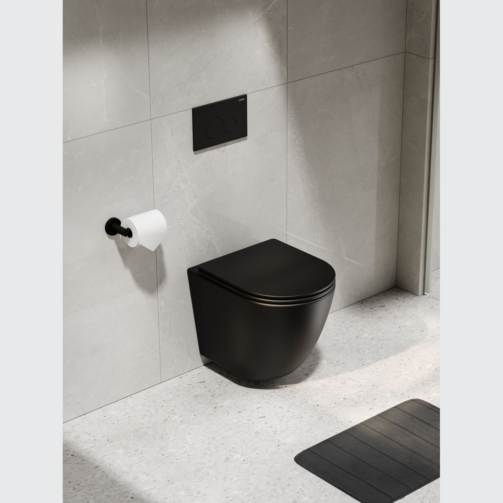 Flow Typhoon Wall Hung Toilet Suite | Matte Black Btn gallery detail image
