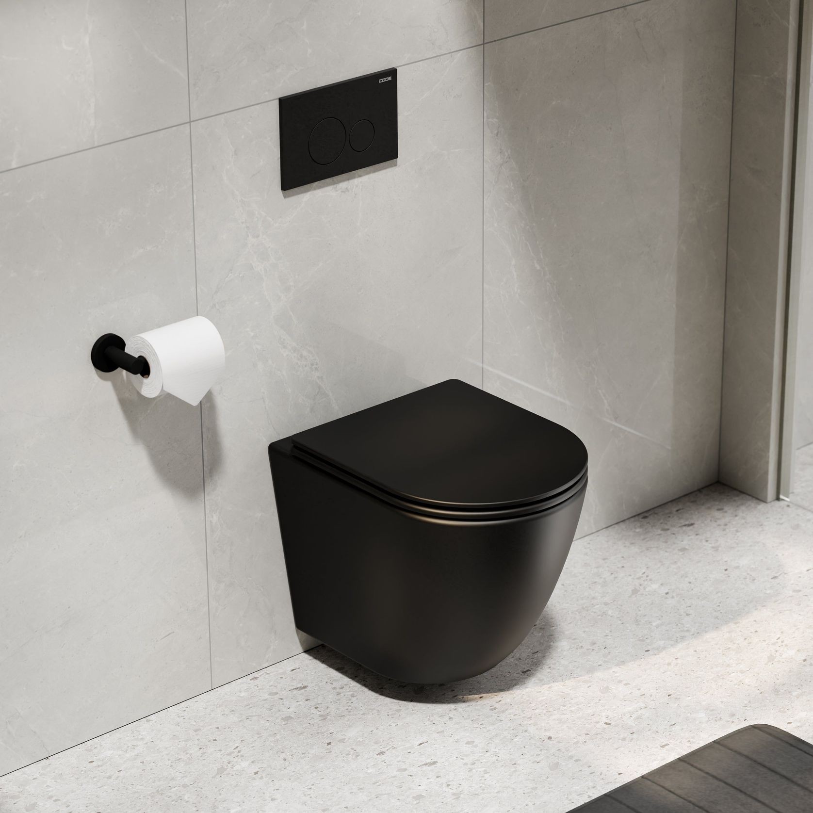 Flow Typhoon Wall Hung Toilet Suite | Matte Black Btn gallery detail image