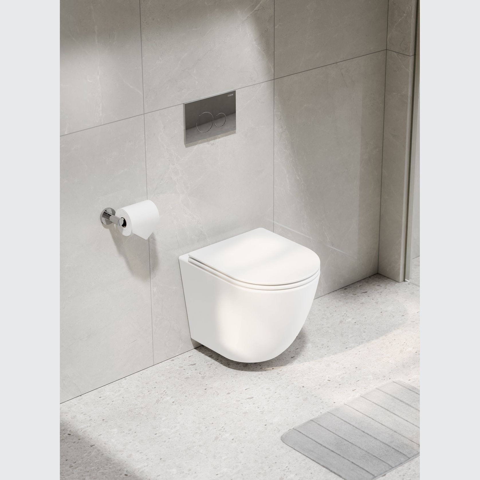 Flow Typhoon Wall Hung Toilet Suite | Chrome Button gallery detail image