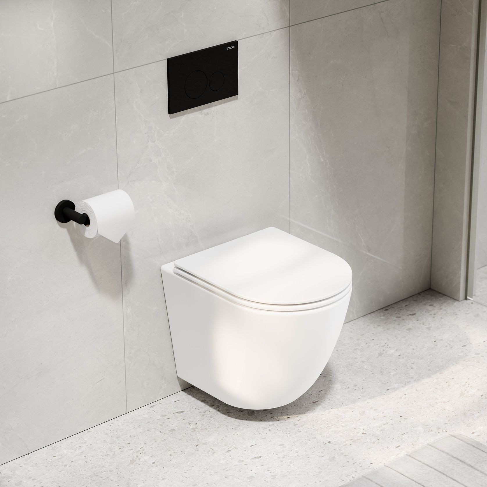 Flow Typhoon Wall Hung Toilet Suite | Matte Black Btn gallery detail image