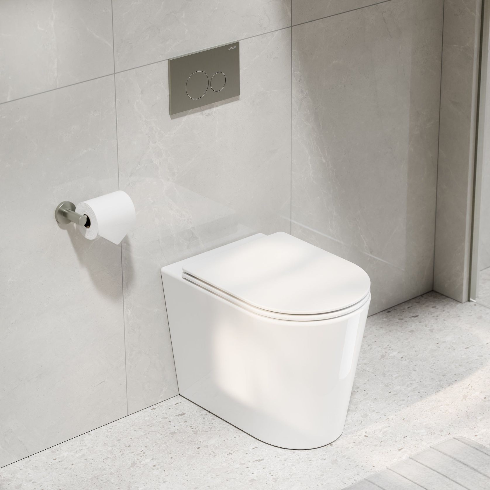 Pure Typhoon Inwall Toilet Suite | Brushed Nickel Btn gallery detail image