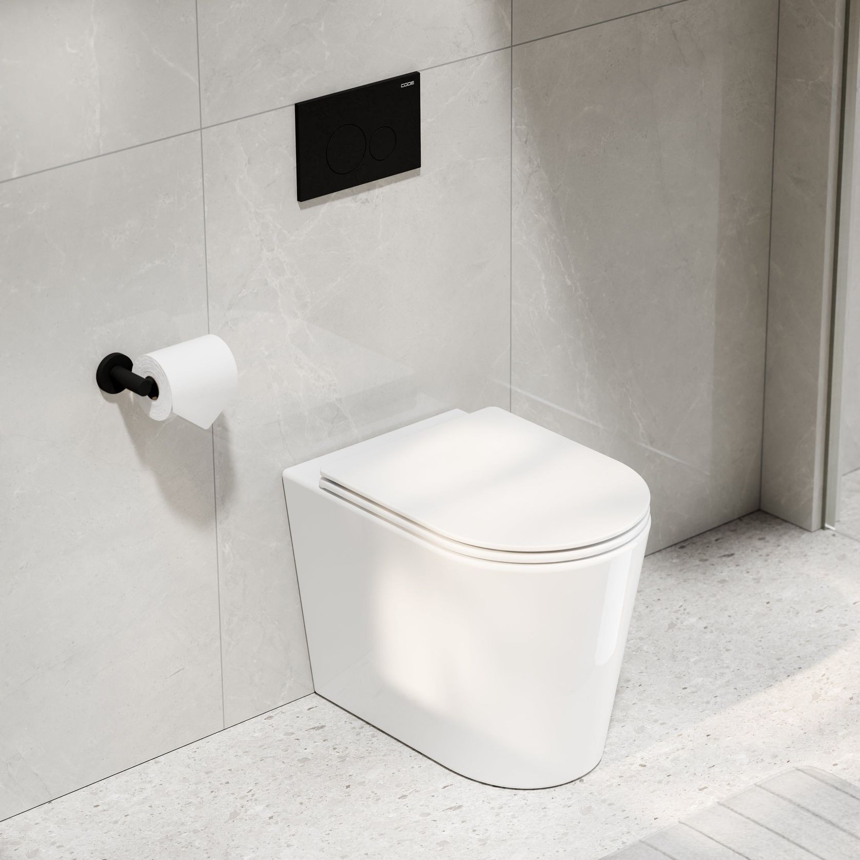 Pure Typhoon Inwall Toilet Suite | Matte Black Button gallery detail image