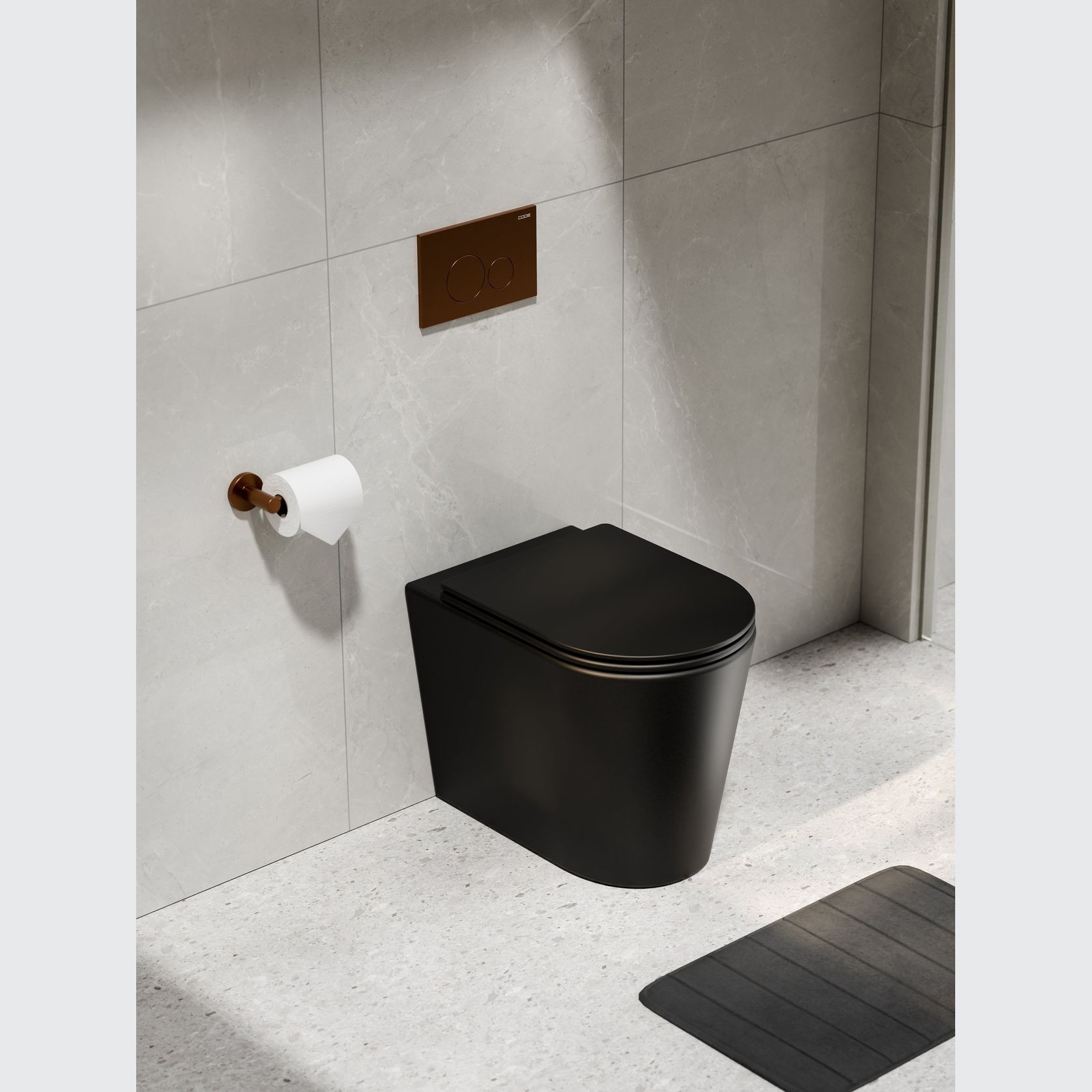 Pure Typhoon Inwall Toilet Suite | Brushed Copper Btn gallery detail image