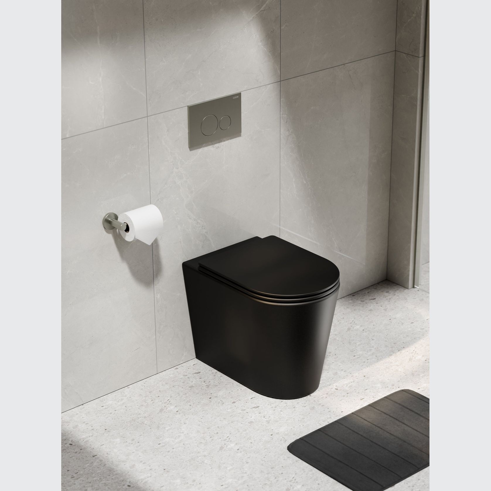 Pure Typhoon Inwall Toilet Suite | Brushed Nickel Btn gallery detail image