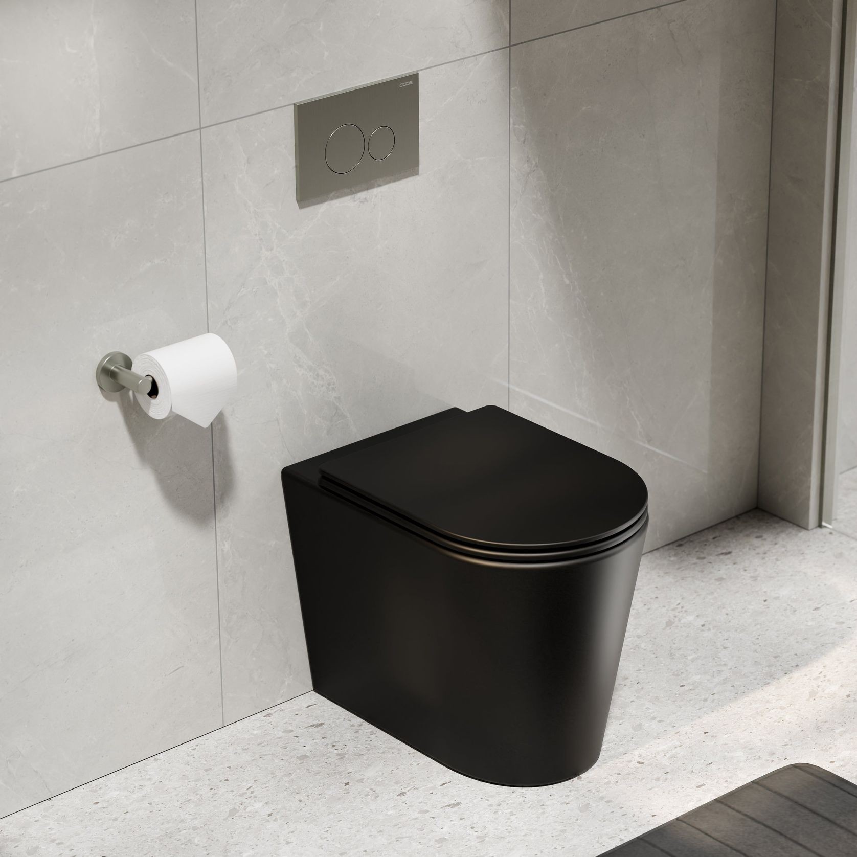 Pure Typhoon Inwall Toilet Suite | Brushed Nickel Btn gallery detail image