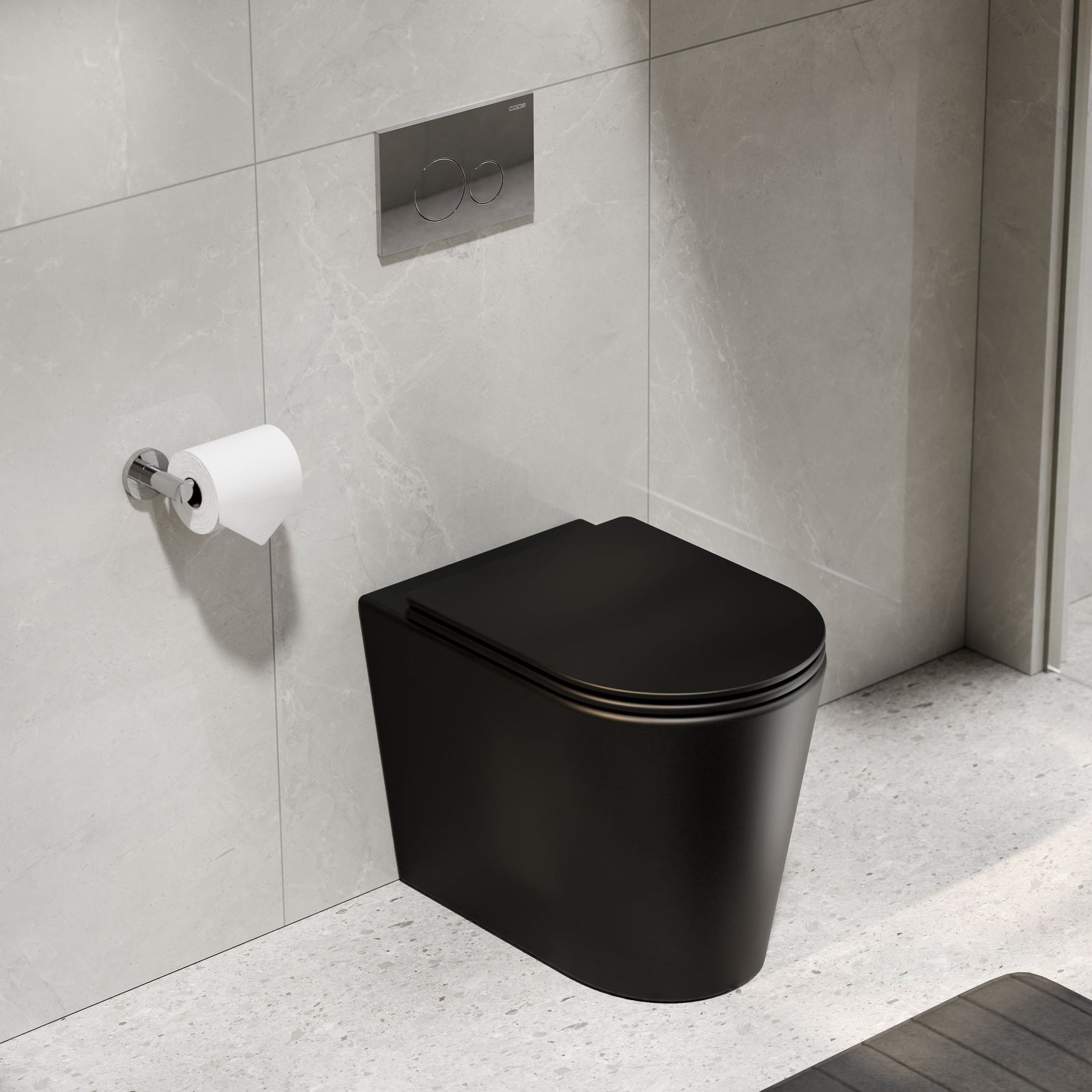Pure Typhoon Inwall Toilet Suite | Chrome Button gallery detail image