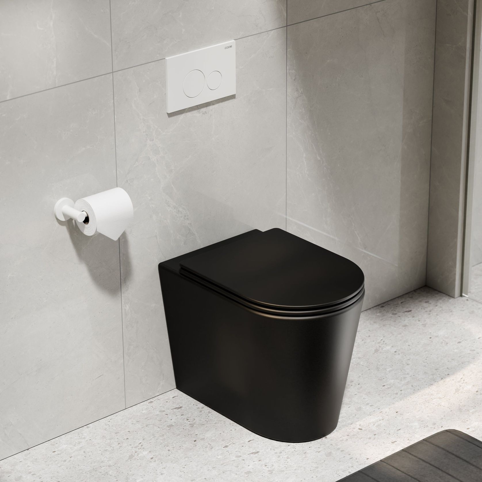 Pure Typhoon Inwall Toilet Suite | Matte White Button gallery detail image