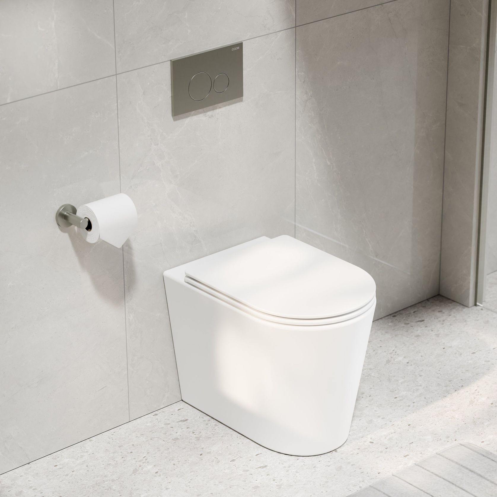 Pure Typhoon Inwall Toilet Suite | Brushed Nickel Btn gallery detail image