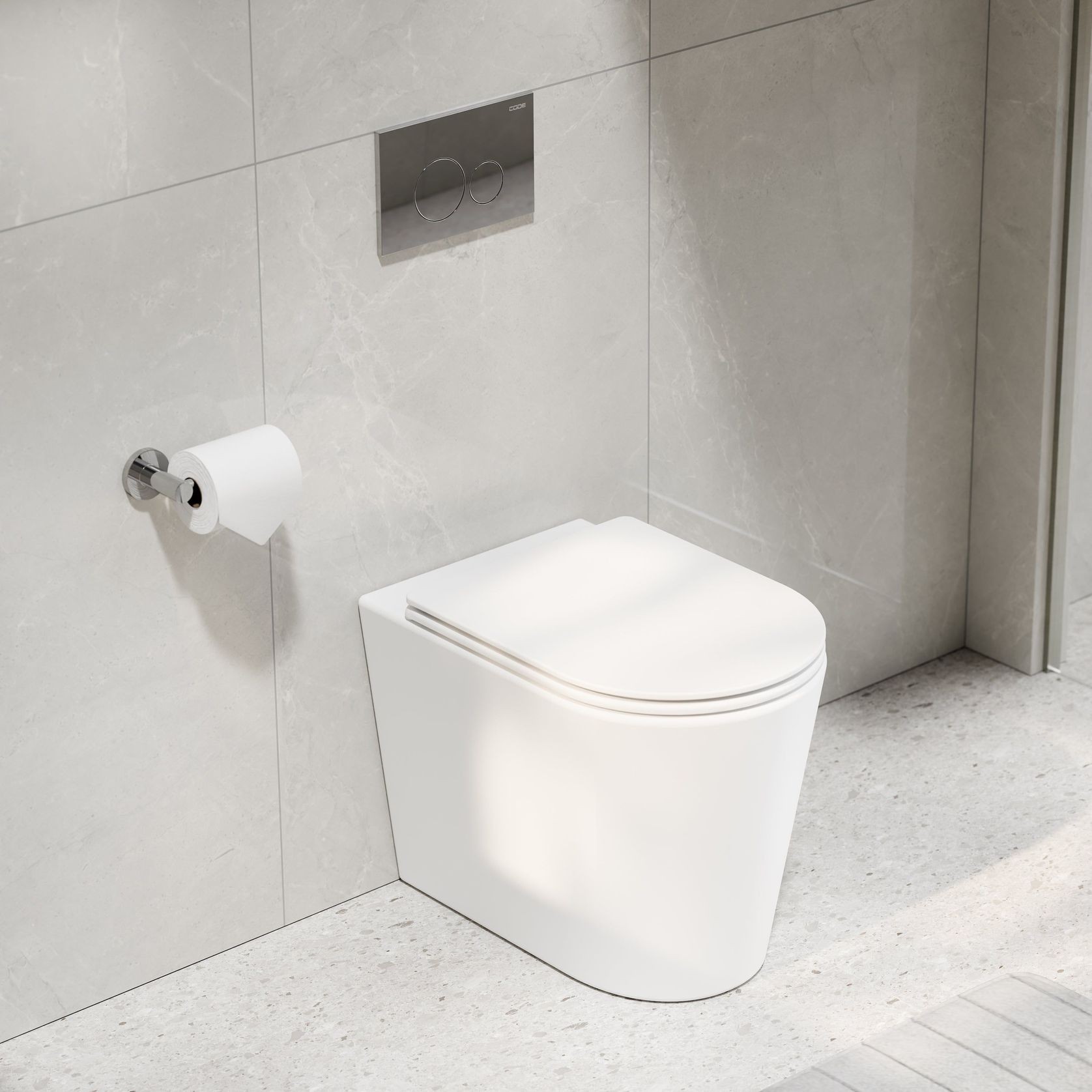 Pure Typhoon Inwall Toilet Suite | Chrome Button gallery detail image