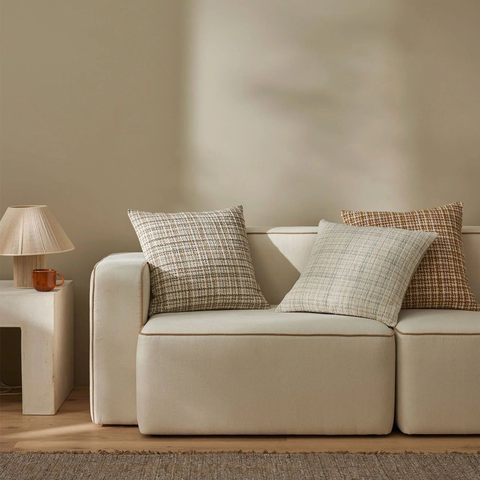 Weave Home Tripoli Cushion - Pearl | 50 x 50cm gallery detail image