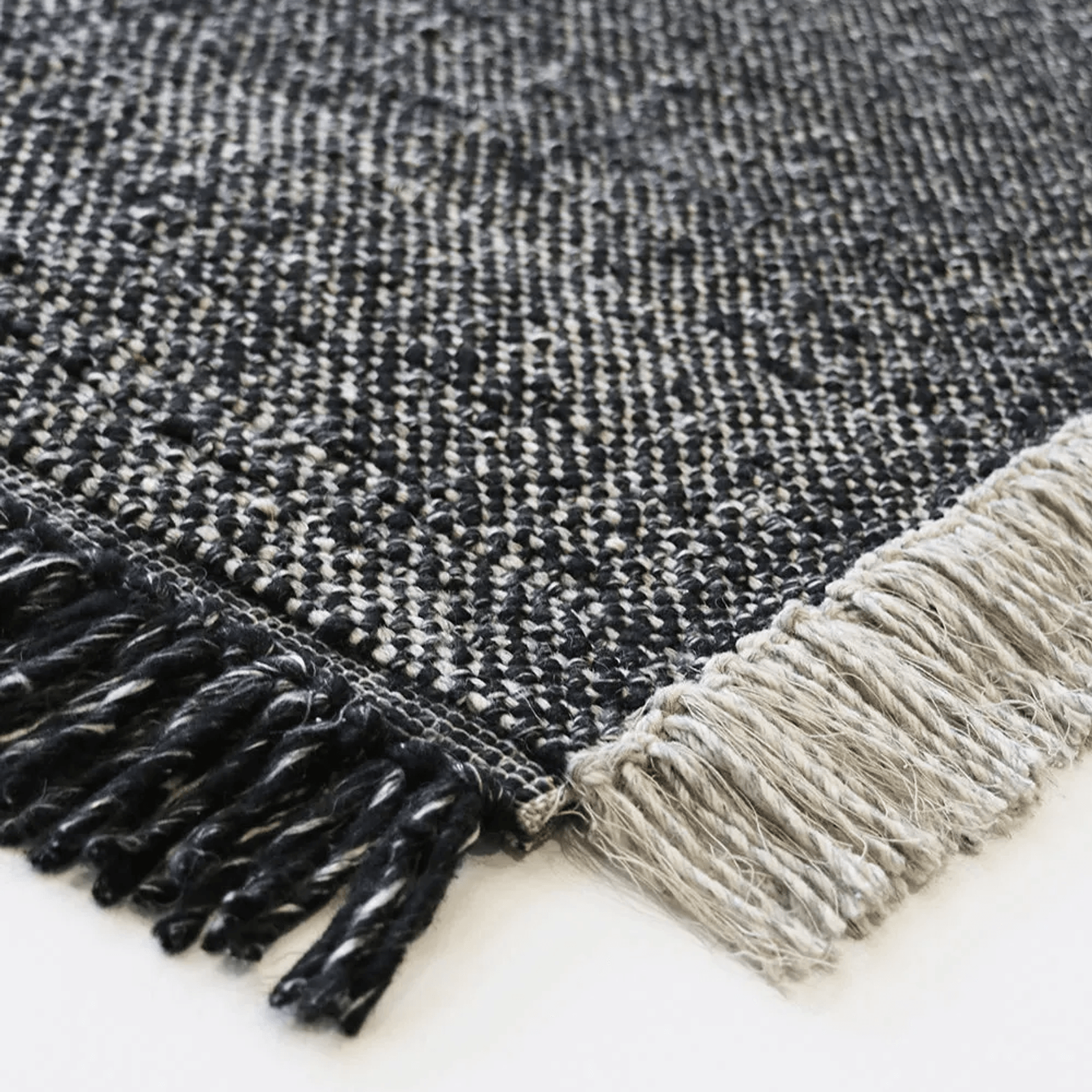 Baya Ulster Floor Rug - Black/Natural | Three Sizes gallery detail image