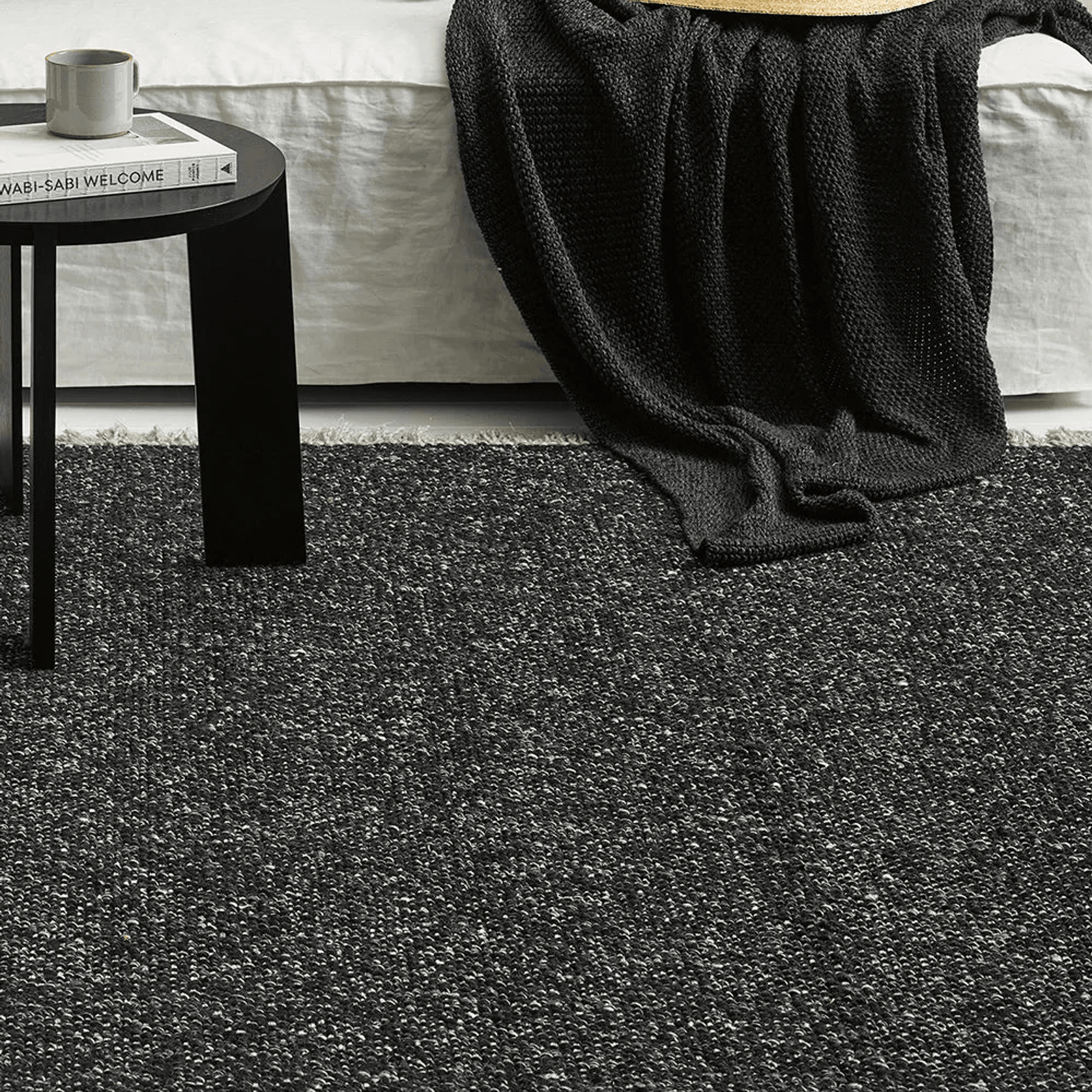 Baya Ulster Floor Rug - Black/Natural | Three Sizes gallery detail image