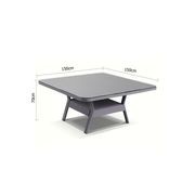 Low Dining 1.5M Square Outdoor Wicker Glass Top Table gallery detail image