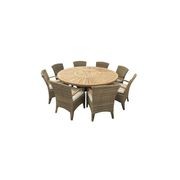 Solomon Round Outdoor Table w/ Chairs + Lazy Susan gallery detail image