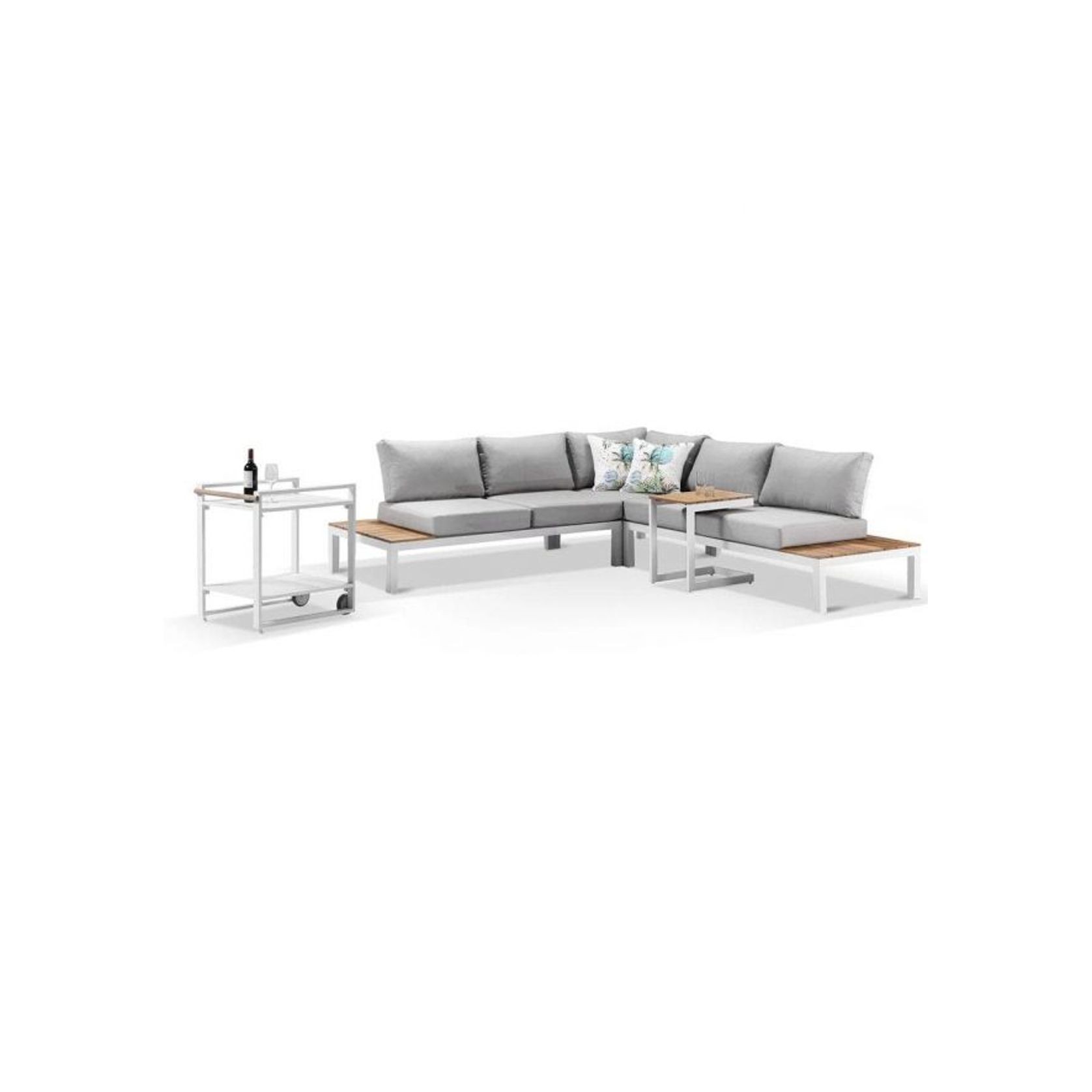 Nova Aluminium Lounge With Bar Cart & Side Table gallery detail image