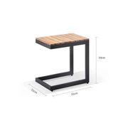 Balmoral Outdoor Aluminium And Teak Top Side Table gallery detail image