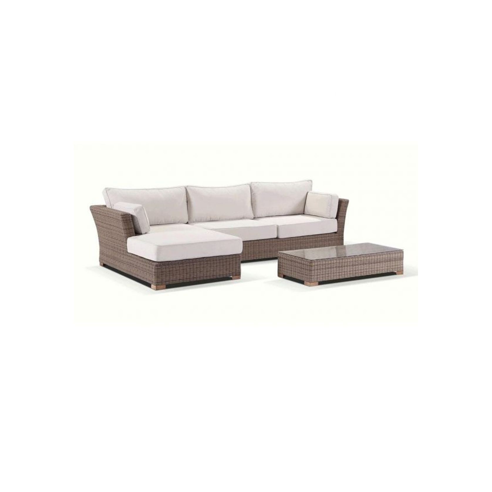 Coco Chaise Outdoor Lounge Set w/ Coffee Table gallery detail image