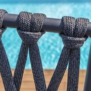 Silas Outdoor Charcoal Rope Chaise Lounge gallery detail image