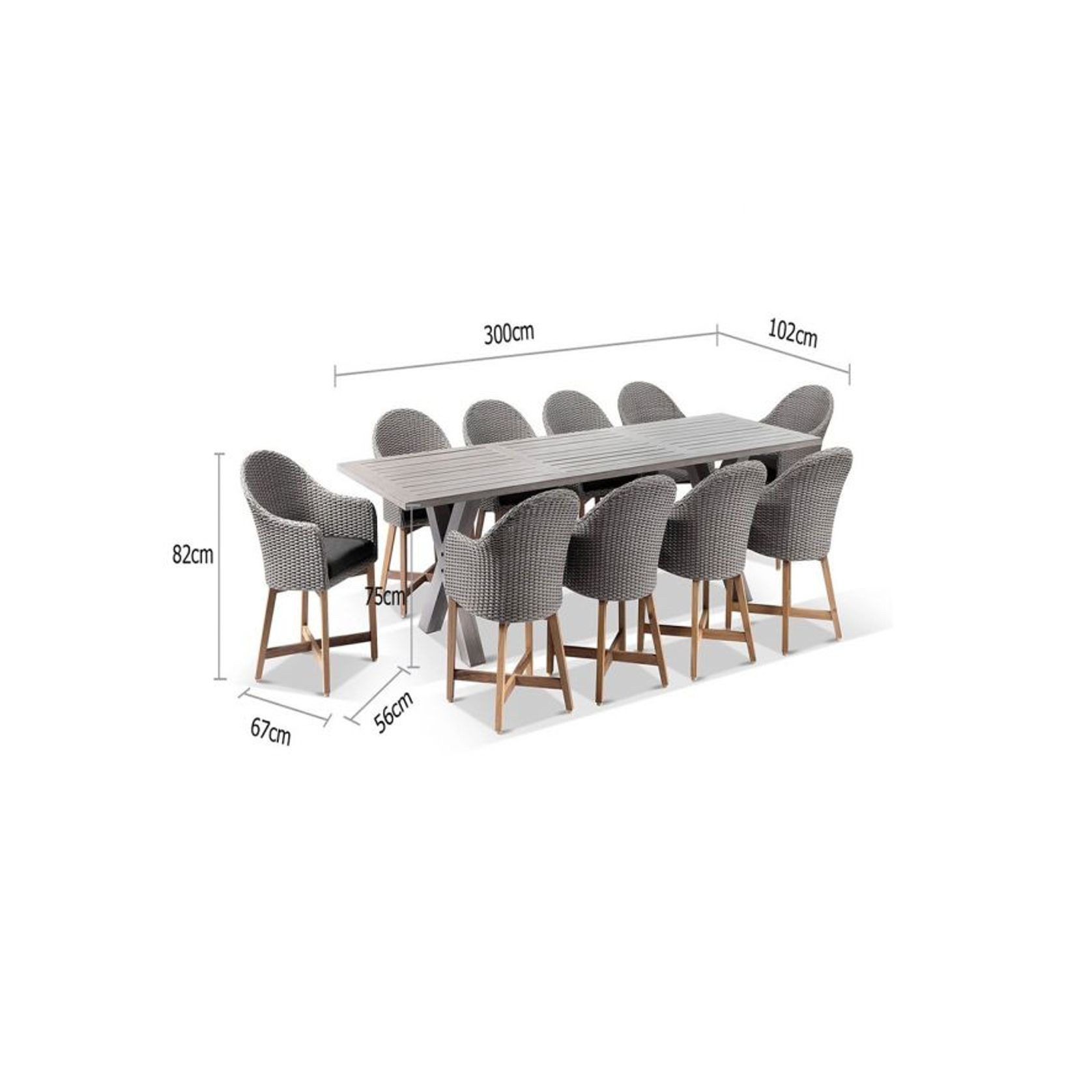 Tahitian Aluminium Dining Table W/Coastal Chairs gallery detail image