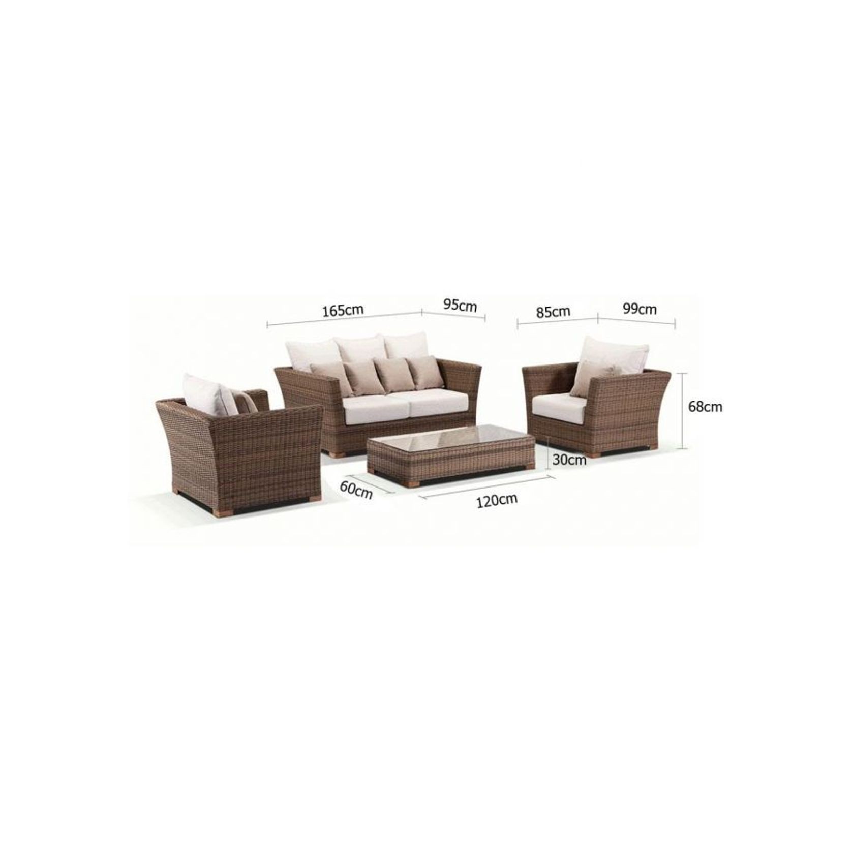 Coco 2+1+1 Seater Outdoor Lounge Set w/ Coffee Table gallery detail image