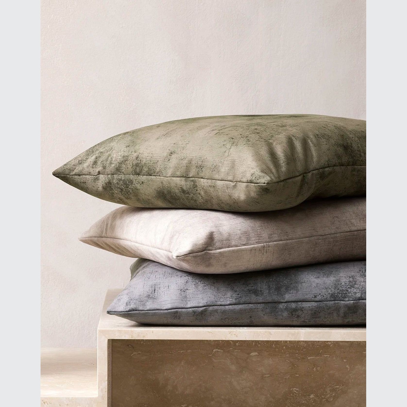 Baya Theo Velvet Cushion - Smoke | Large 60 x 60cm gallery detail image