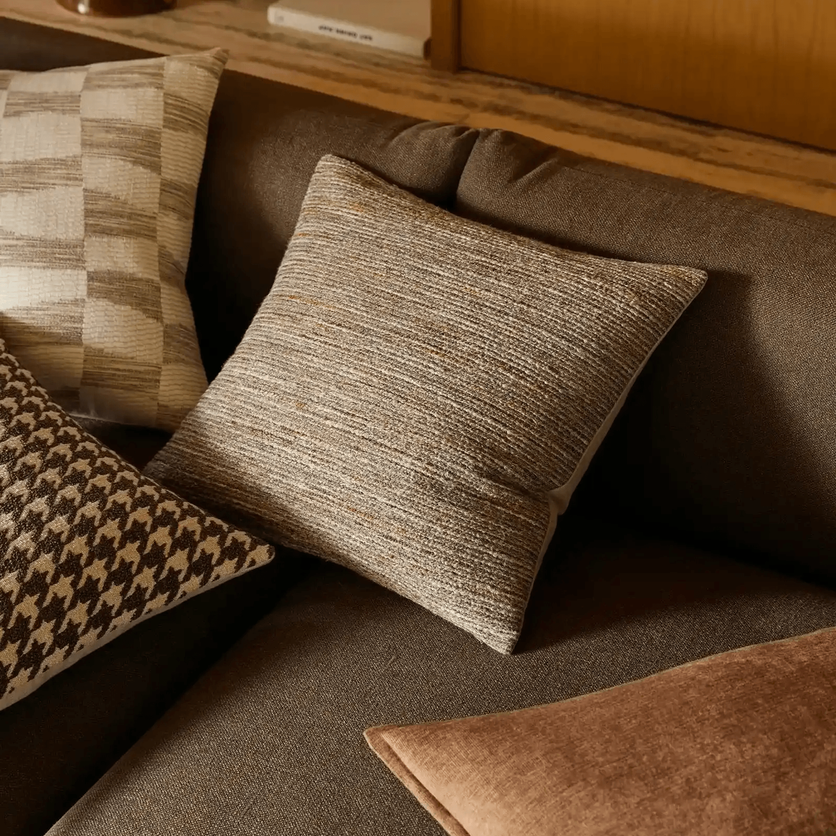 Weave Home Vista Cushion - Natural | Chunky Linen/Wool Blend gallery detail image