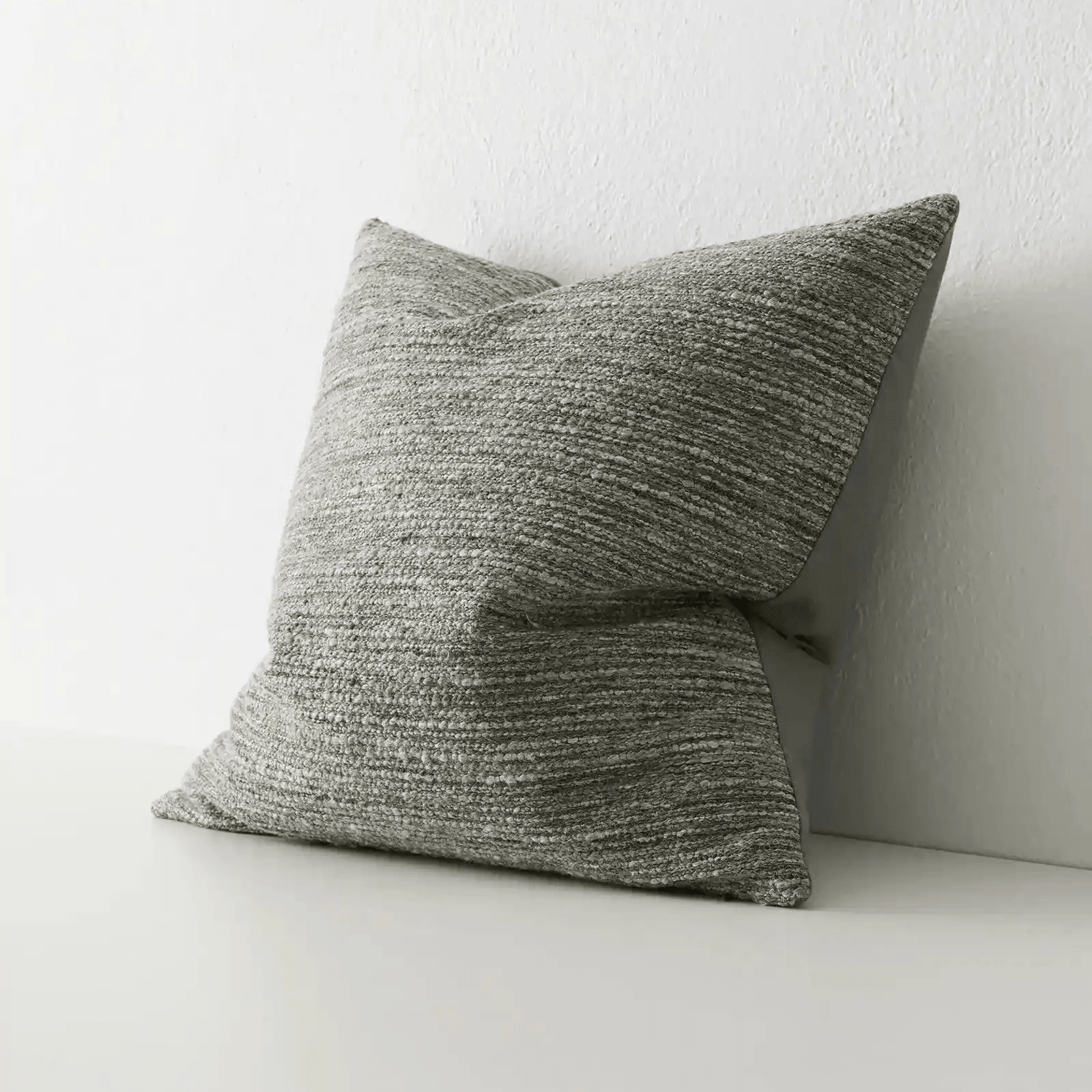 Weave Home Vista Cushion - Mineral | Chunky Linen/Wool Blend gallery detail image