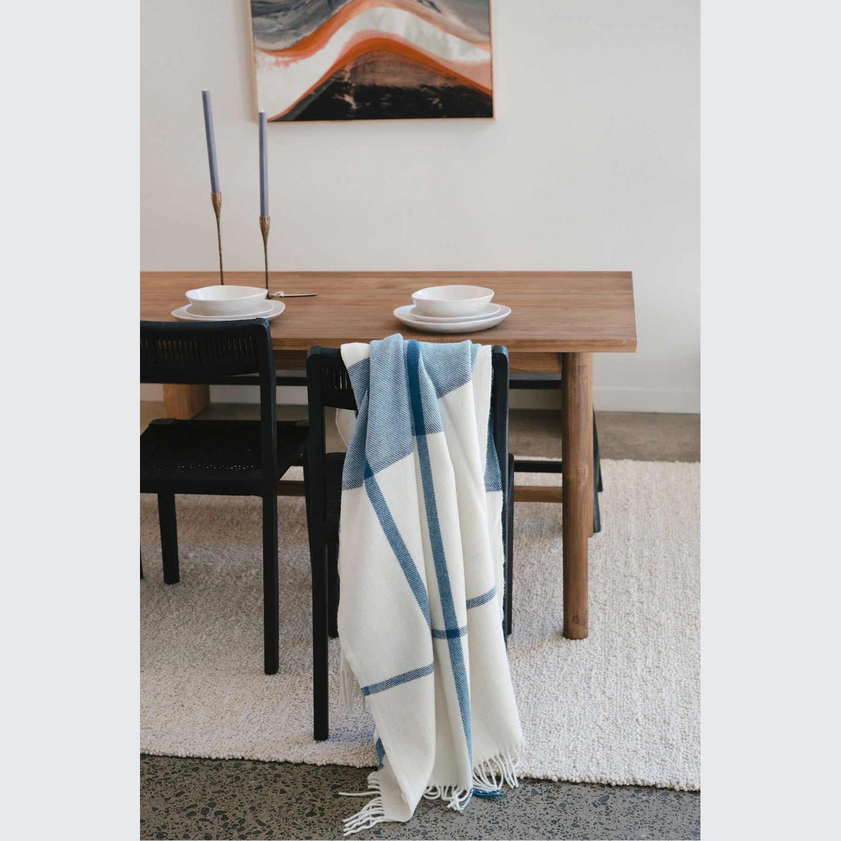 Ruanui Station Lambswool Throw -  Wakarua White gallery detail image