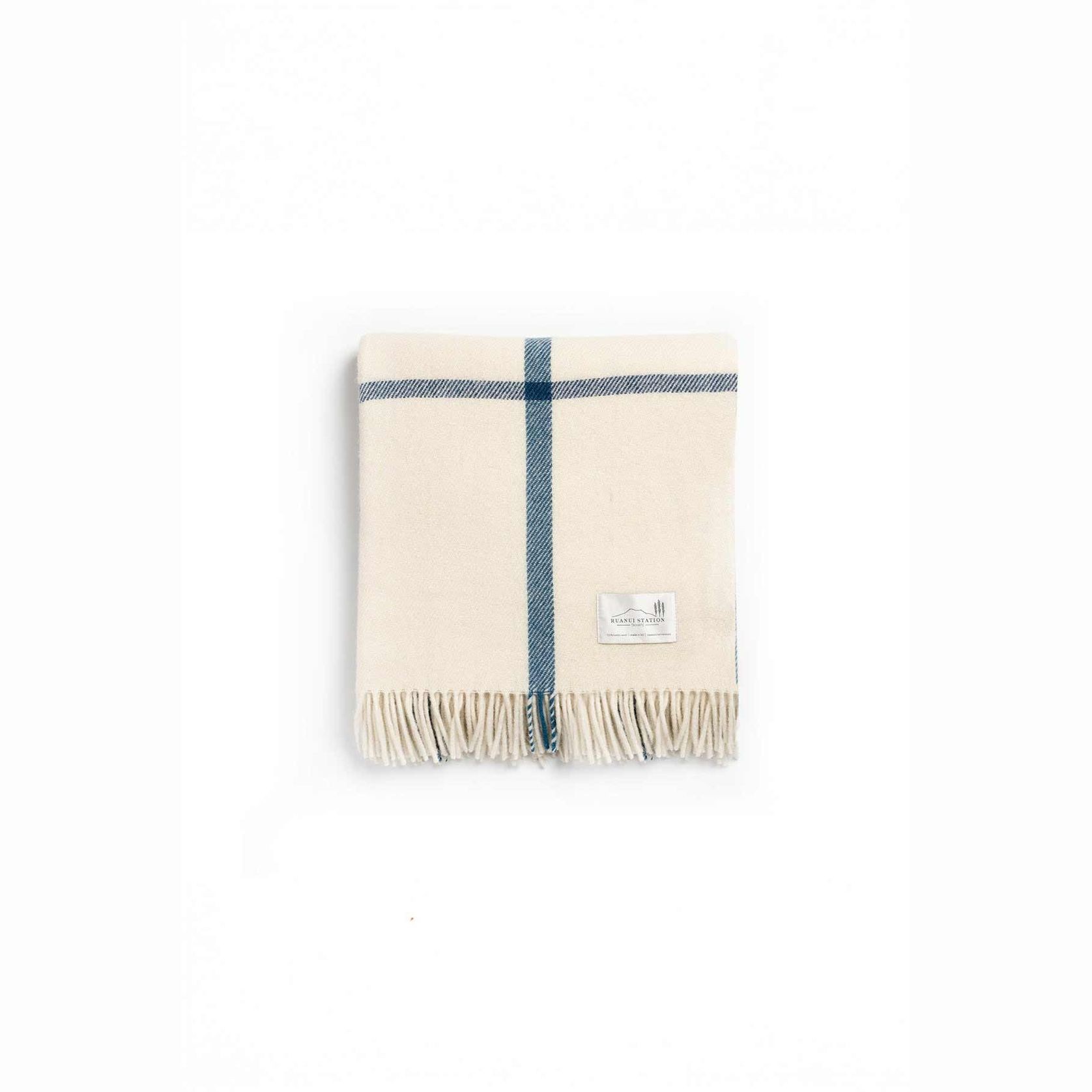 Ruanui Station Lambswool Throw -  Wakarua White gallery detail image