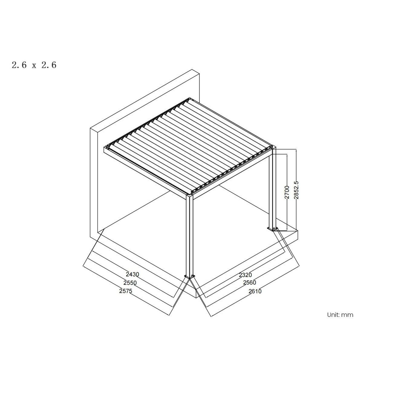 Baltic Manual Wall Mounted Louvre Roof Aluminium Pergola gallery detail image